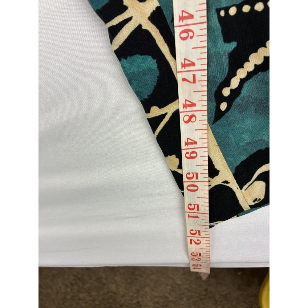 Vintage All That Jazz Jumpsuit Women Teal Black Abstract Print Wide Leg USA - Picture 8 of 9